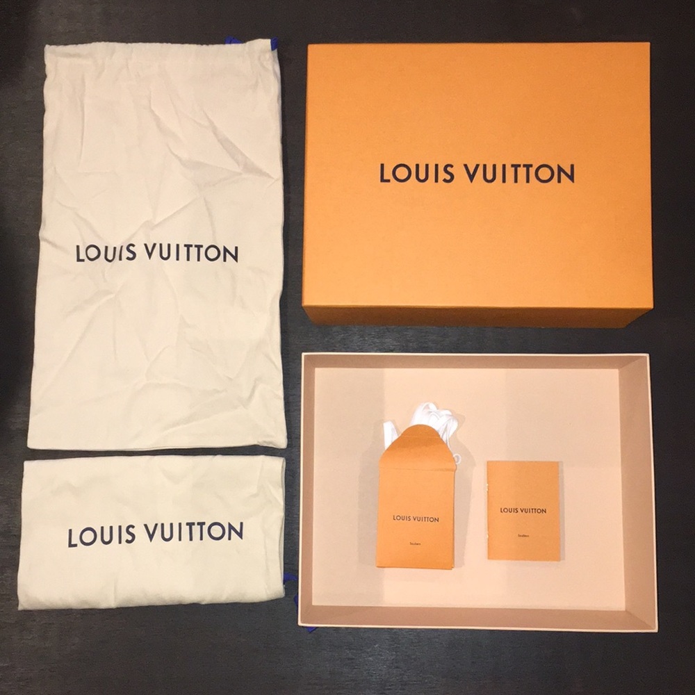 Louis Vuitton Souliers box, dust bags, laces, care
